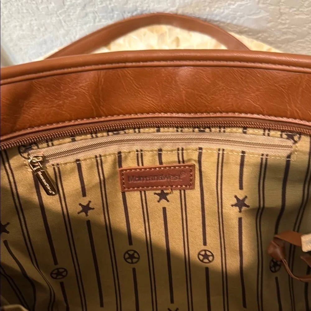 Elegant Brown Leather Tote Bag by Montana West